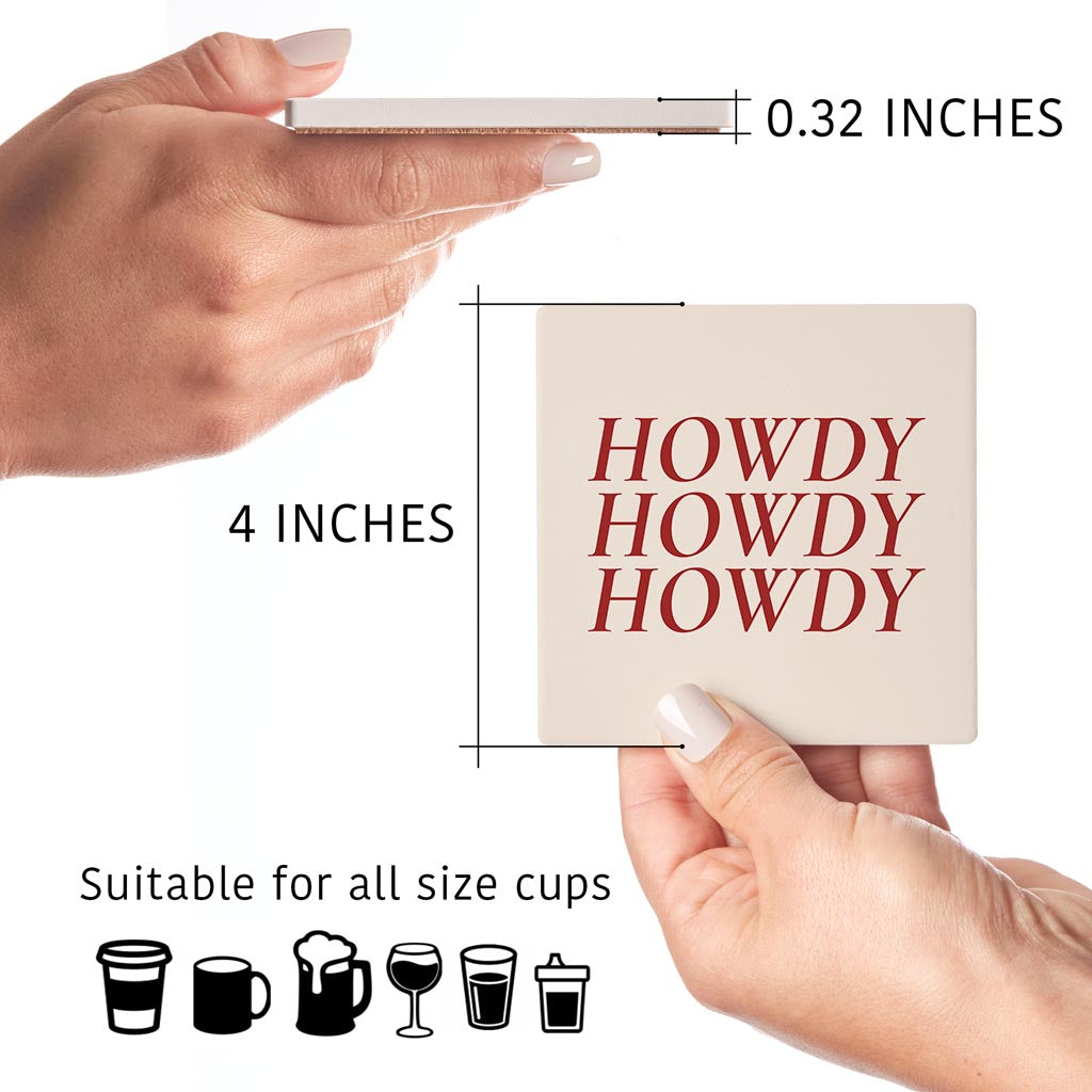 Modern Minimalist Texas Howdy | Absorbent Coasters | Set of 4 | Min 2