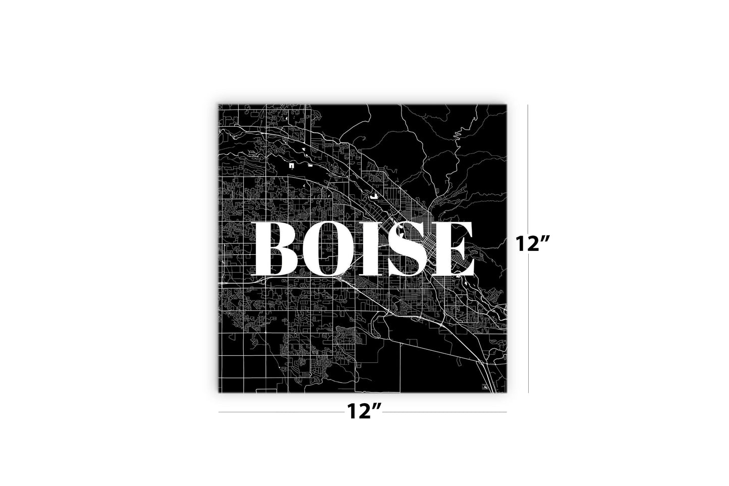 Minimalist B&W Idaho Boise Map | Wood Sign | Eaches | Min 2