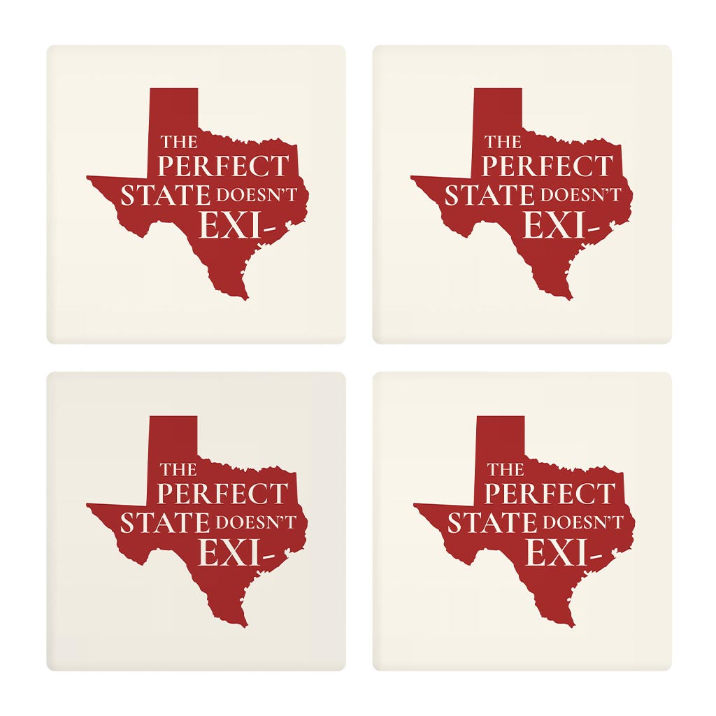 Modern Minimalist Texas Colors Perfect State| Absorbent Coasters | Set of 4 | Min 2