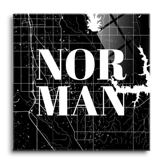 Modern Oklahoma Norman Map | Hi-Def Glass Art | Eaches | Min 1