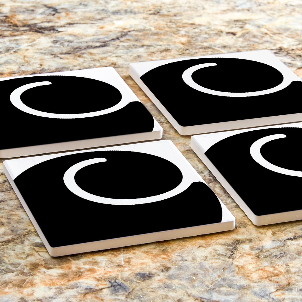 Fun Chunky Monogram C | Absorbent Coasters | Set of 4 | Min 2