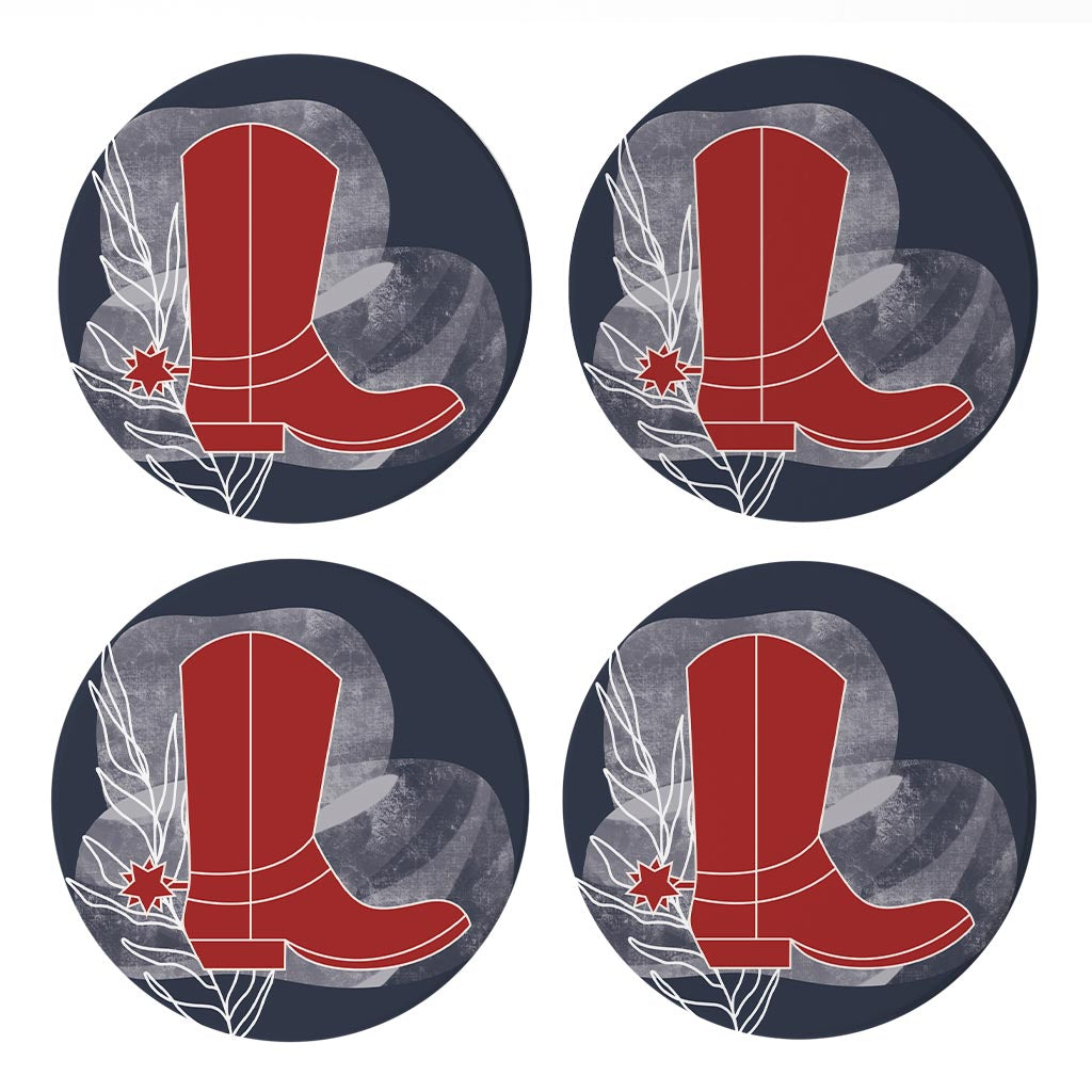 Modern Minimalist Texas Colors Boot | Absorbent Coasters | Set of 4 | Min 2