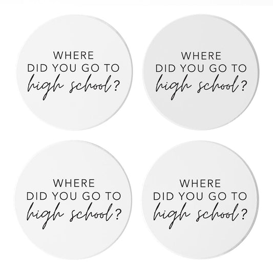 Minimalist B&W Missouri High School Quote | Absorbent Coasters | Set of 4 | Min 2