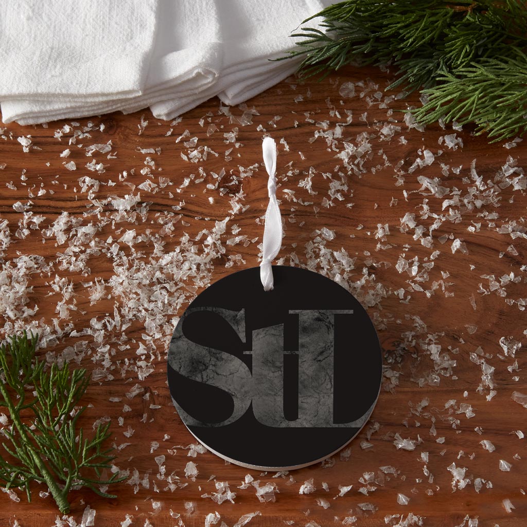 Minimalist B&W Missouri St Louis Black Initials| Wood Ornament | Eaches | Min 6