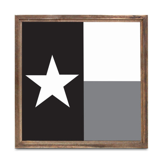 Minimalistic B&W Texas State Flag | Wood Sign | Eaches | Min 1