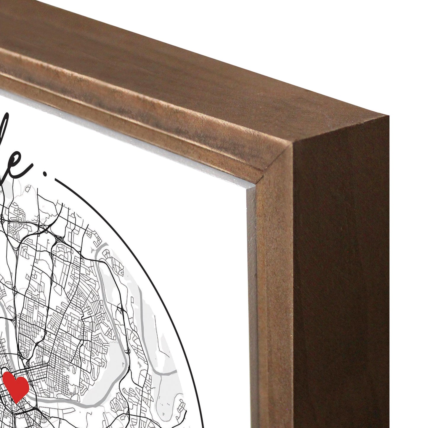 Minimalist B&W Tennessee Nashville Circle Map Heart | Wood Sign | Eaches | Min 1