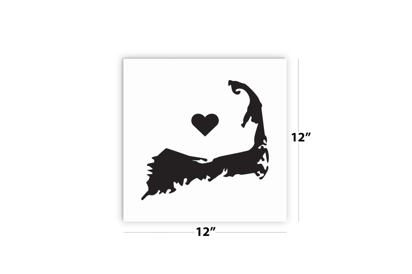 Minimalistic B&W Cape Cod With Heart | Wood Sign | Eaches | Min 2