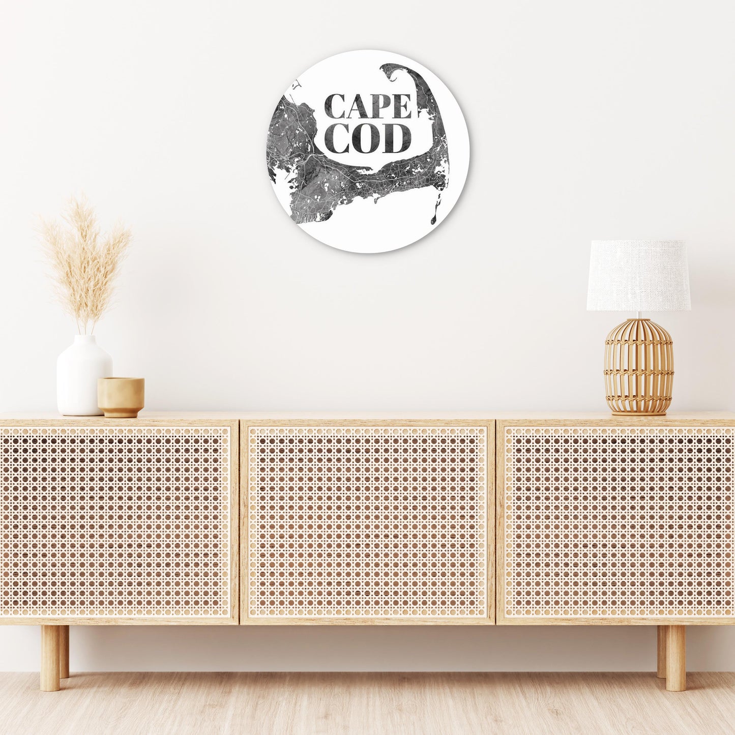 Minimalistic B&W Cape Cod Map | Wood Sign | Eaches | Min 1