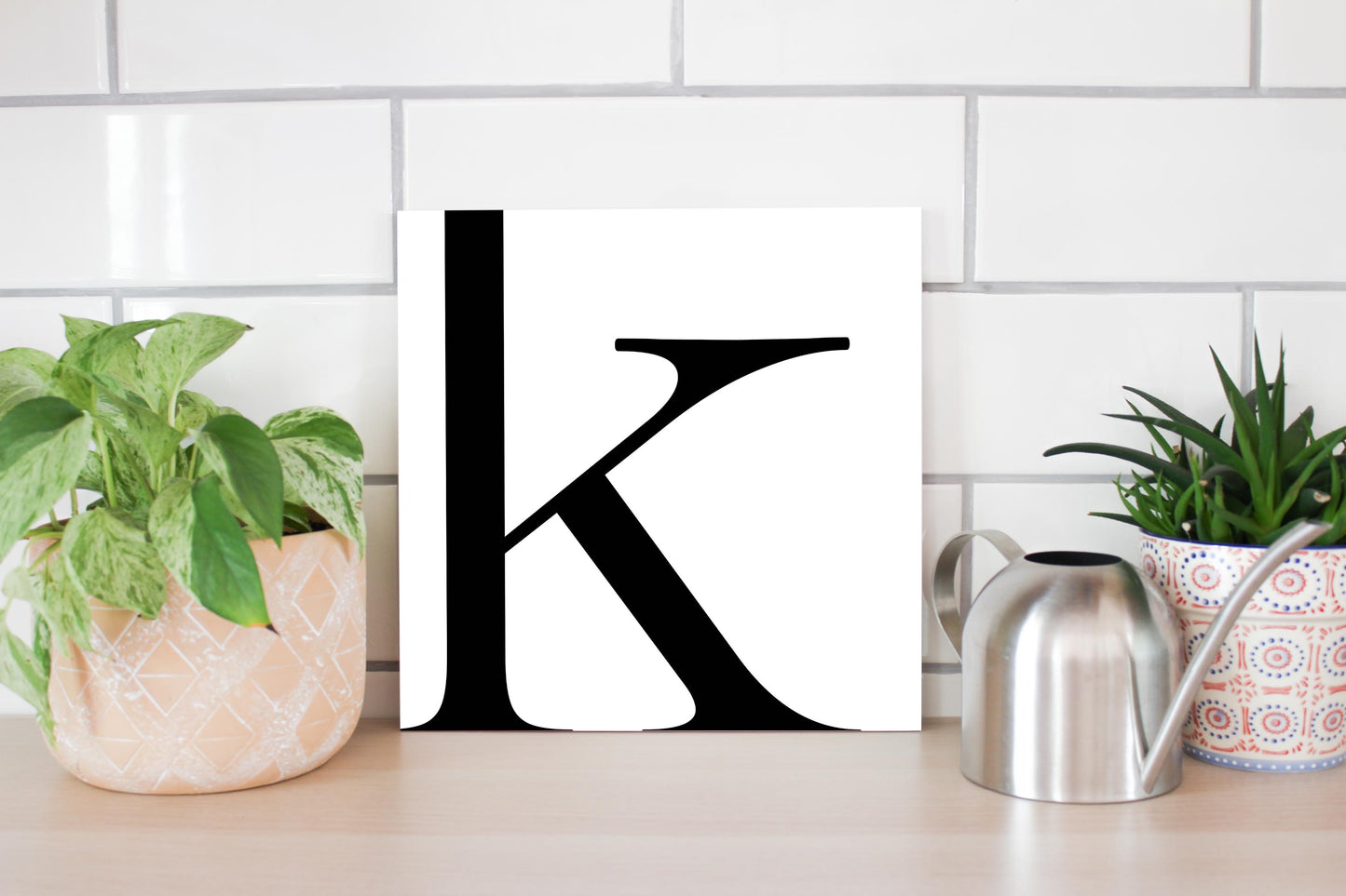 Minimal Monogram K | Wood Sign | Eaches | Min 2