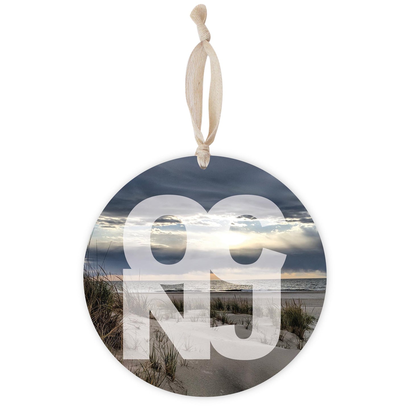 OCNJ Photo With Text | Wood Ornament | Eaches | Min 1