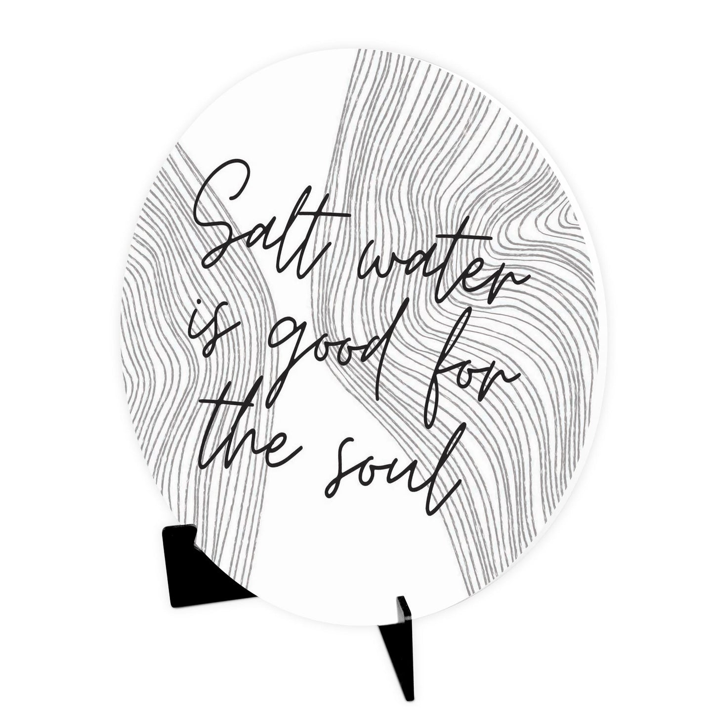 Minimalistic B&W Cape Cod Salt Water | Wood Sign | Eaches | Min 1