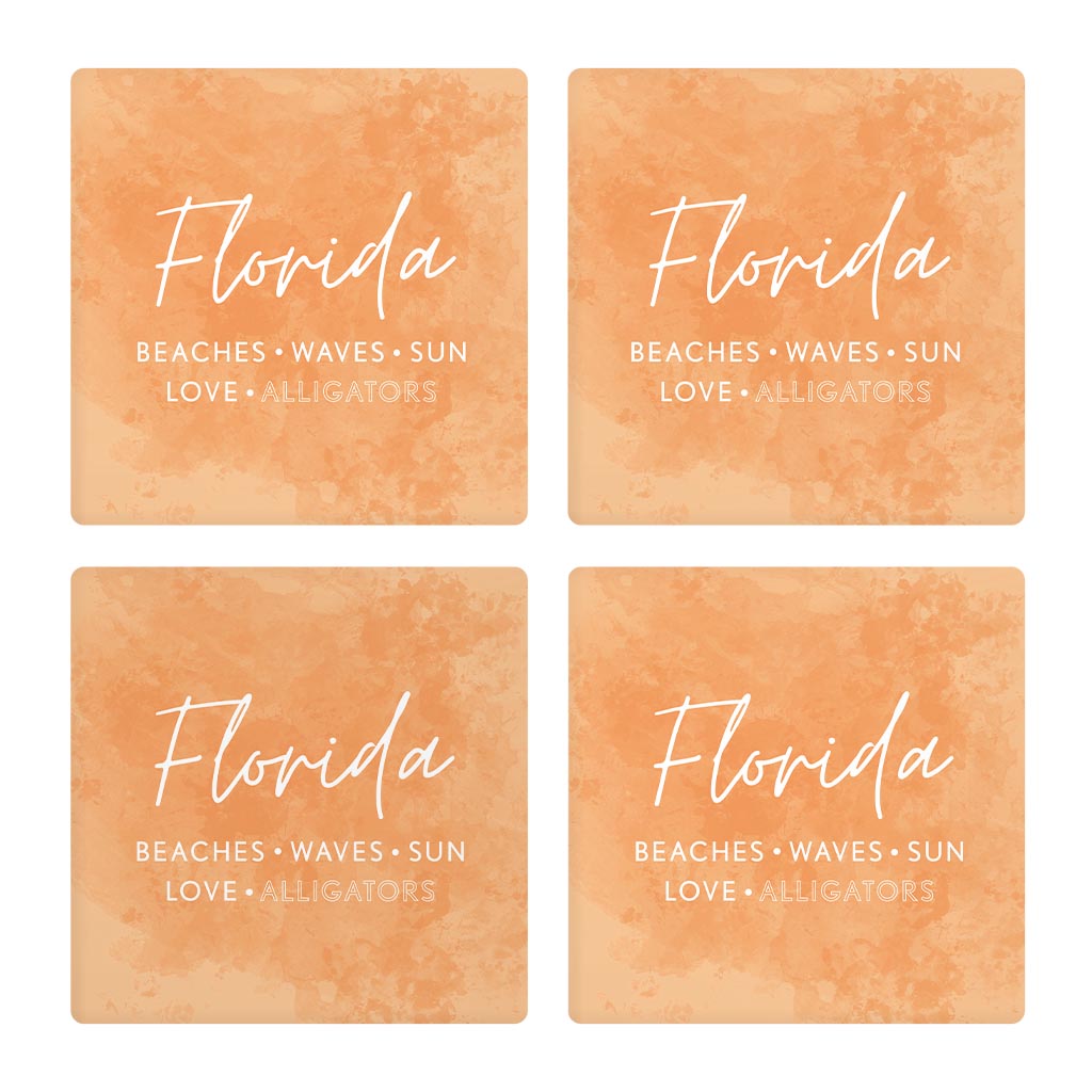 Florida Meaning Orange | Absorbent Coasters | Set of 4 | Min 2