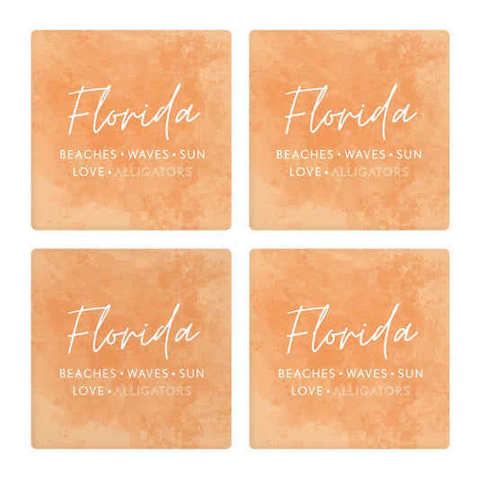 Florida Meaning Orange | Absorbent Coasters | Set of 4 | Min 2