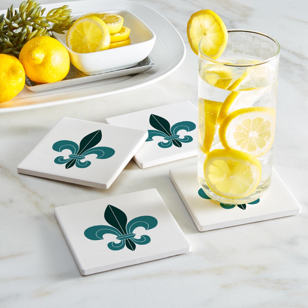 Blue White Fleu De Lis| Absorbent Coasters | Set of 4 | Min 2