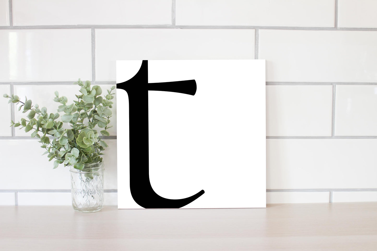 Minimal Monogram T | Wood Sign | Eaches | Min 2