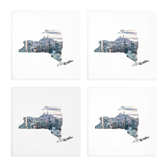 New York State Shape Picture | Absorbent Coasters | Set of 4 | Min 2