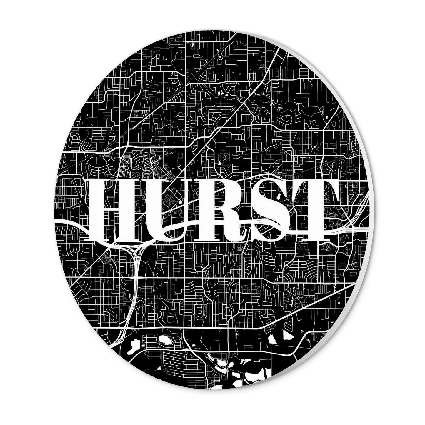 Minimalistic B&W Texas Hurst Map | Wood Sign | Eaches | Min 1