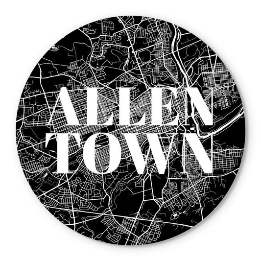 Minimalistic B&W Pennsylvania Allentown Map | Wood Sign | Eaches | Min 1