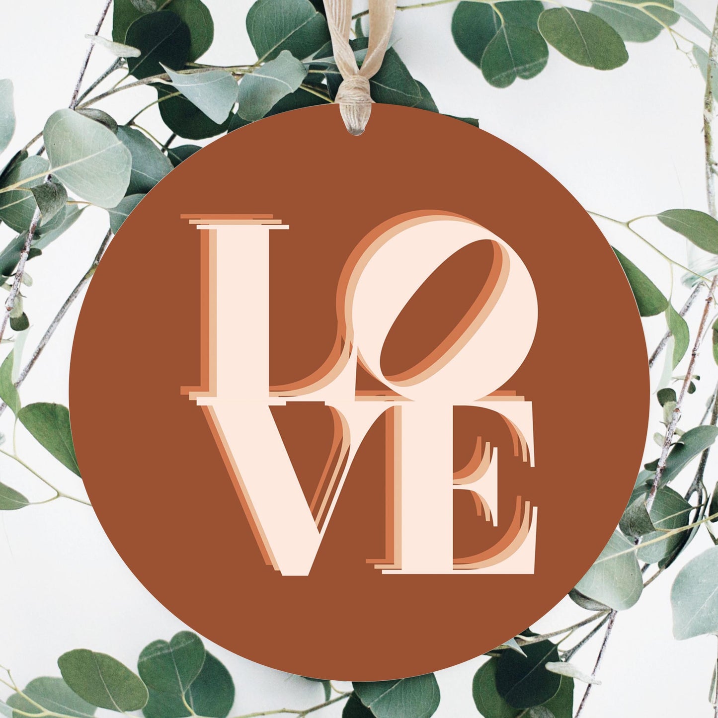 Modern Minimalist Pennsylvania Love Dark | Wood Ornament | Eaches | Min 1