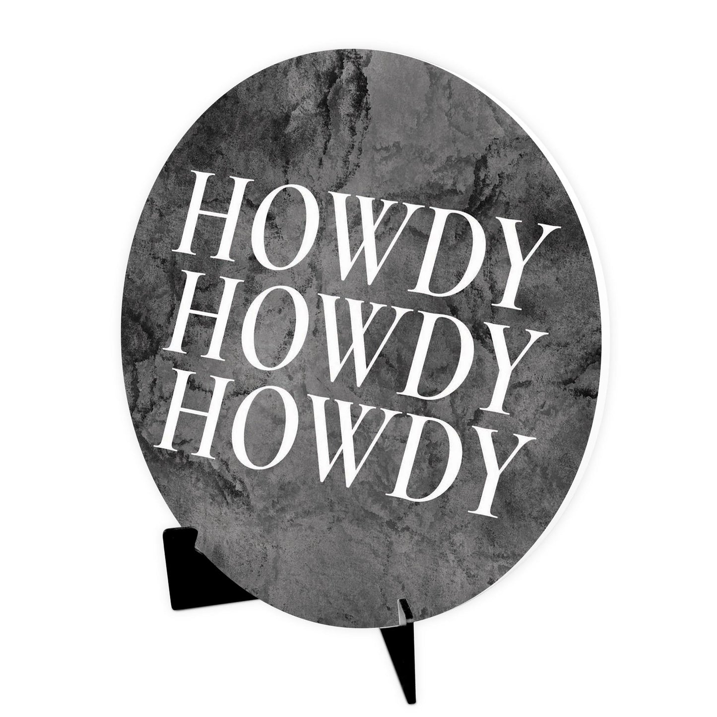 Minimalistic B&W Texas Textured Howdy | Wood Sign | Eaches | Min 1