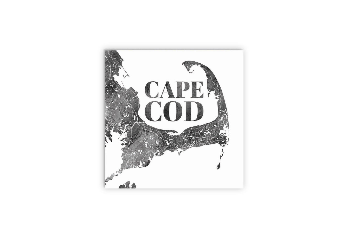 Minimalistic B&W Cape Cod Map | Wood Sign | Eaches | Min 2