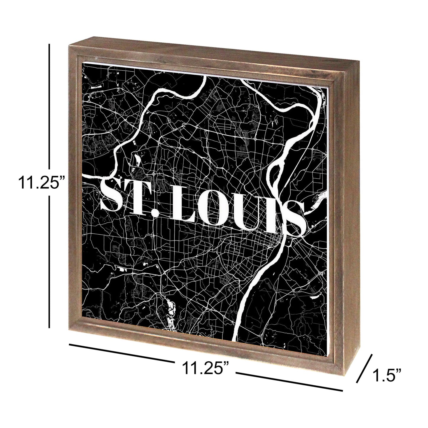 Minimalist B&W Missouri St Louis Map | Wood Sign | Eaches | Min 1