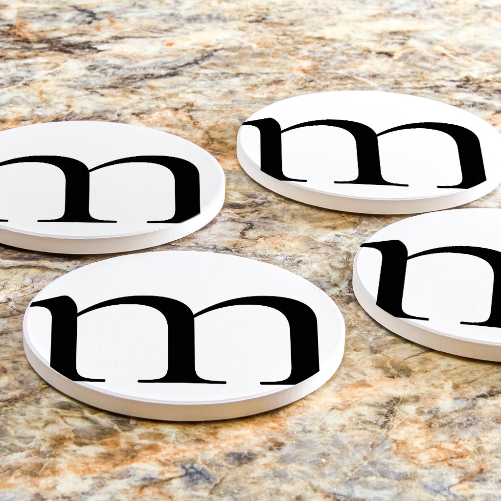 Minimalist Monogram M Circle | Absorbent Coasters | Set of 4 | Min 2