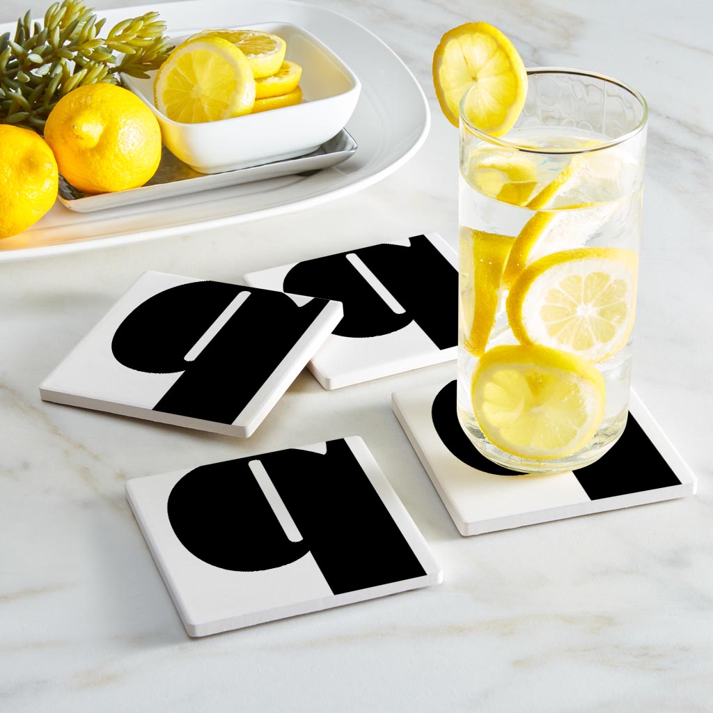 Fun Chunky Monogram Q | Absorbent Coasters | Set of 4 | Min 2