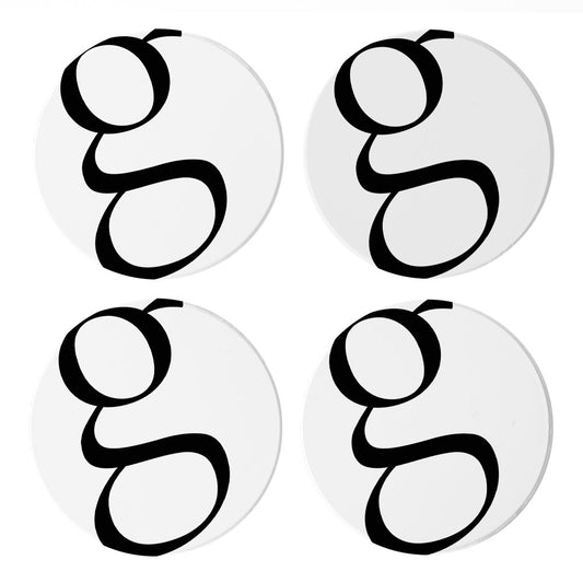 Minimalist Monogram G Circle | Absorbent Coasters | Set of 4 | Min 2