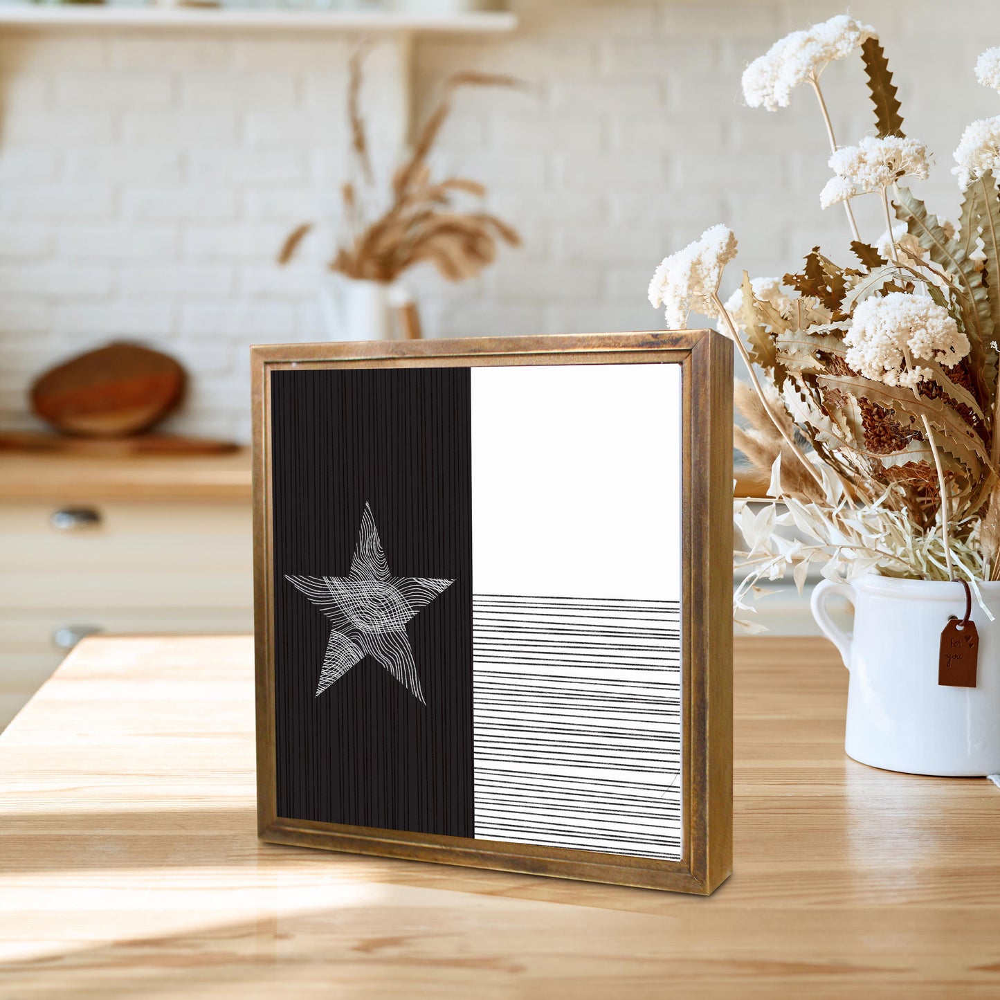 Modern Texas State Flag Abstract Lines | Wood Sign | Eaches | Min 1