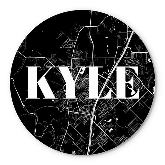 Minimalistic B&W Texas Kyle Map | Wood Sign | Eaches | Min 1