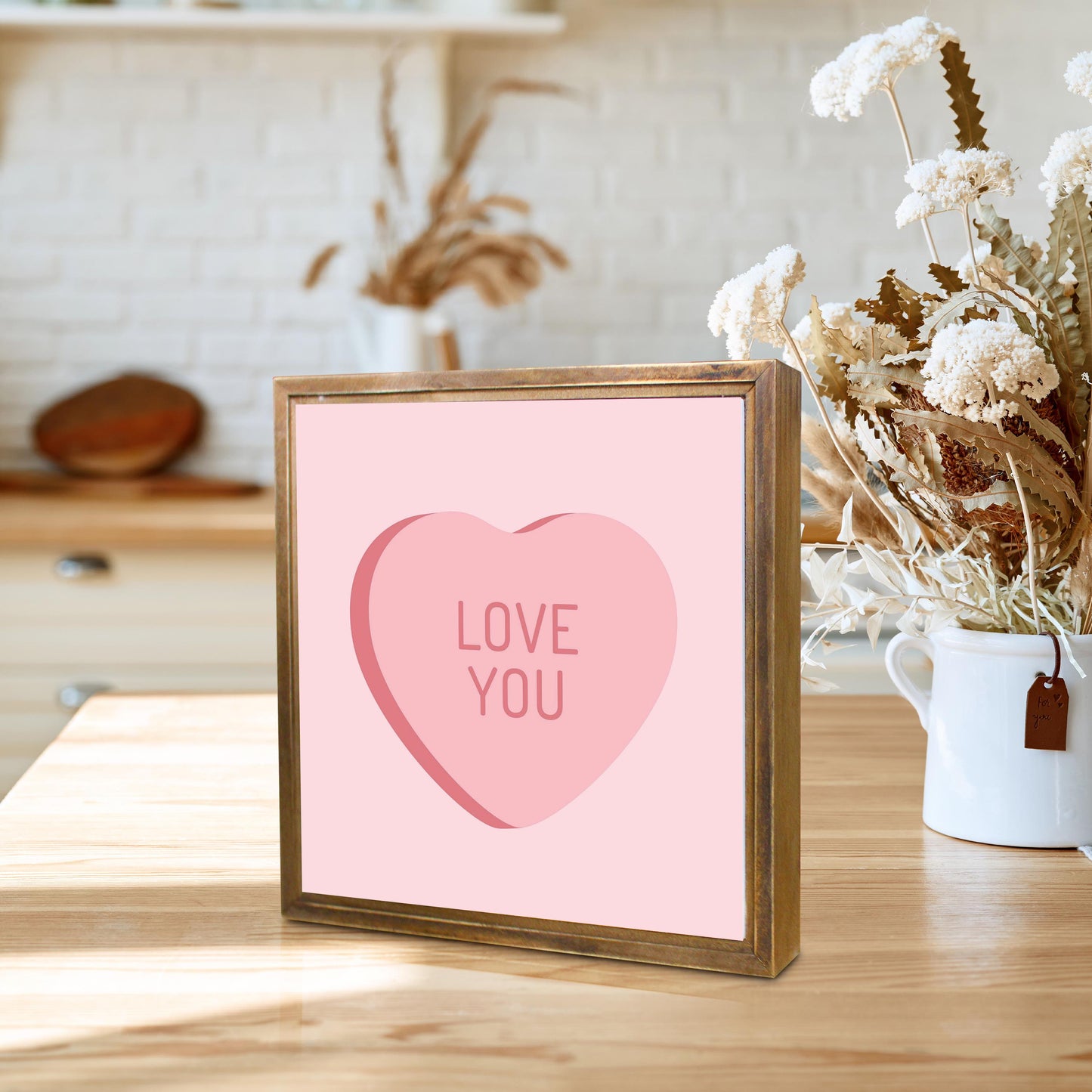 Message Hearts Love You | Wood Sign | Eaches | Min 1