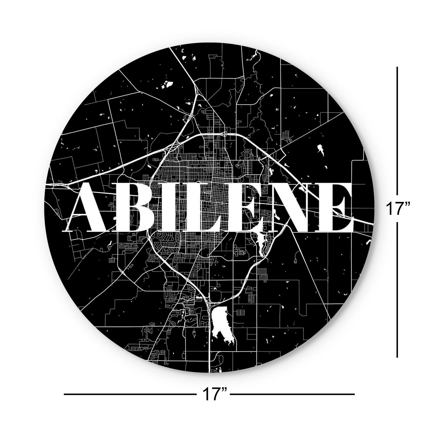 Minimalist B&W Texas Abilene Map | Wood Sign | Eaches | Min 1