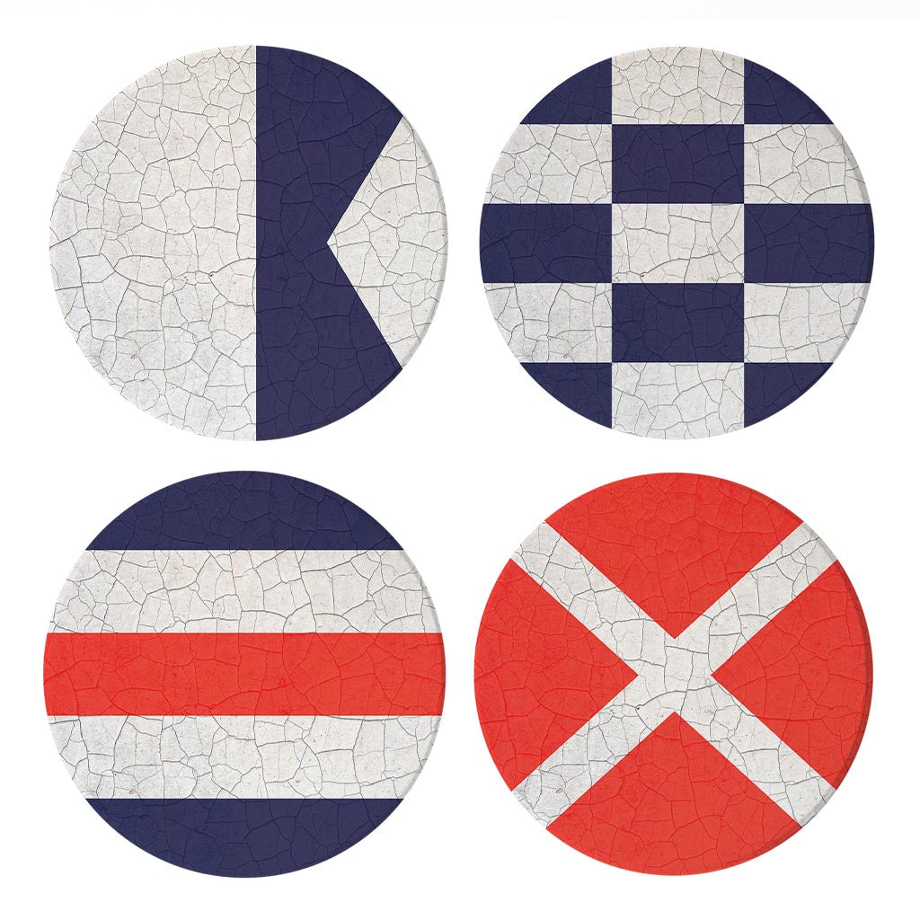 Nautical Flags | Absorbent Coasters | Set of 4 | Min 2