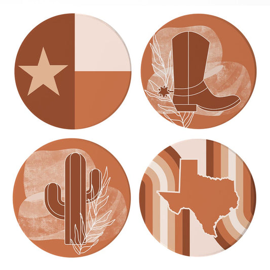 Modern Minimalist Texas Set | Absorbent Coasters | Set of 4 | Min 2