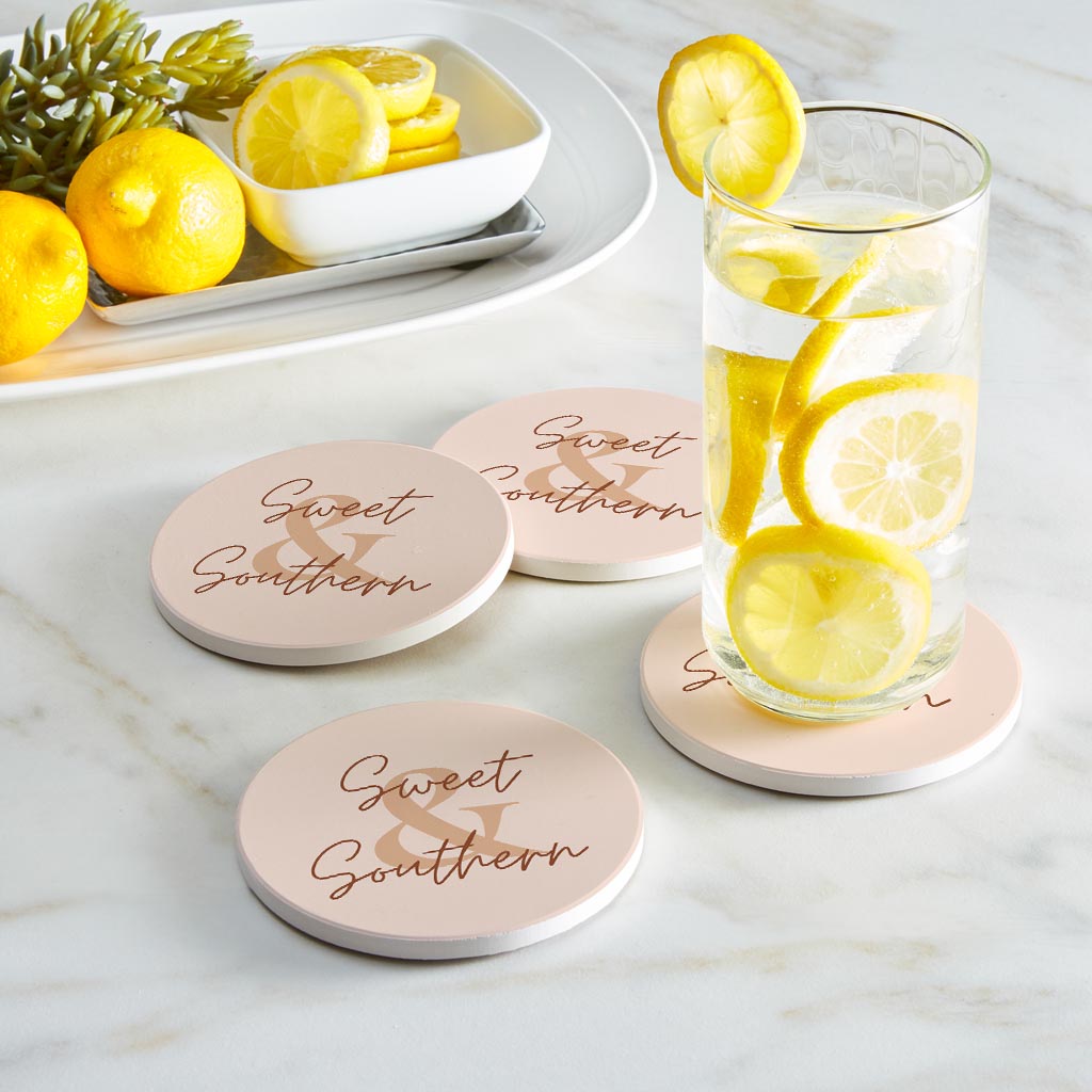 Modern Minimalist Texas Sweet Southern | Absorbent Coasters | Set of 4 | Min 2