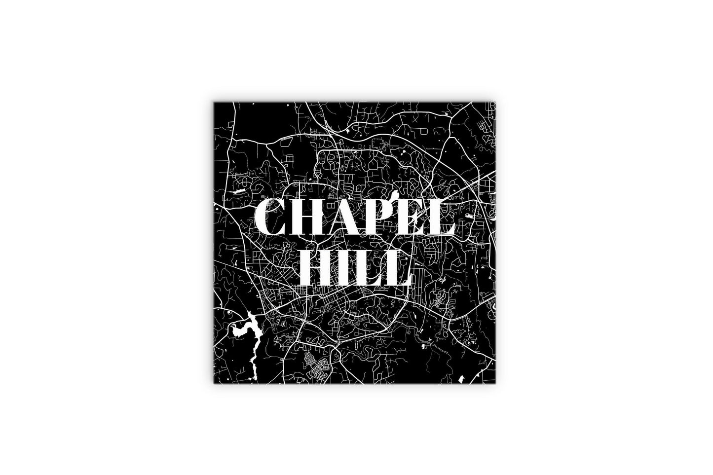 Minimalistic B&W North Carolina Chapel Hill Map | Wood Sign | Eaches | Min 2