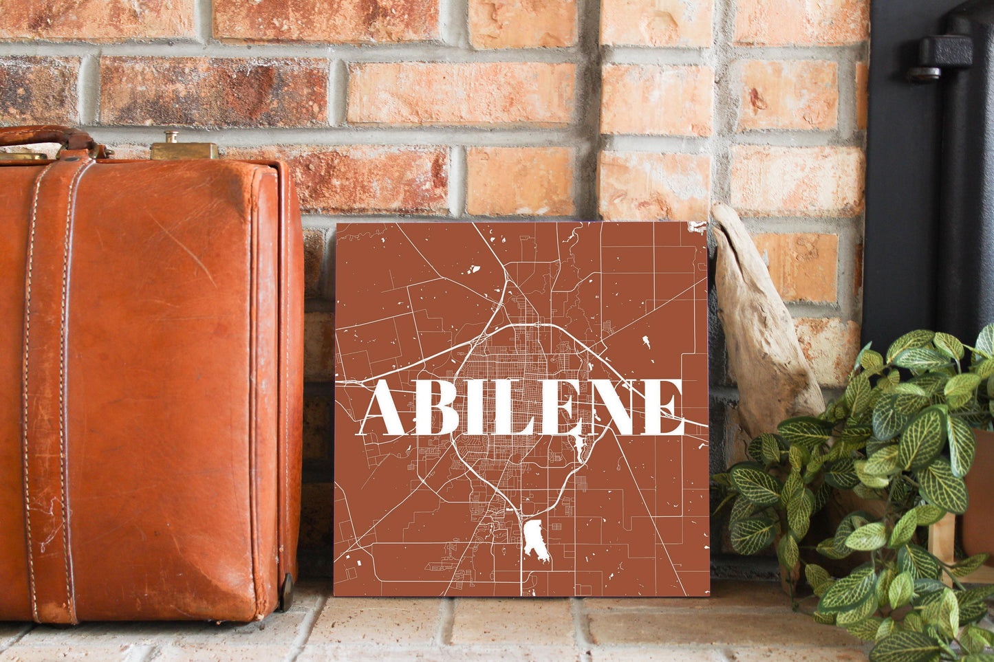 Modern Minimalist Texas Abilene Map | Wood Sign | Eaches | Min 2