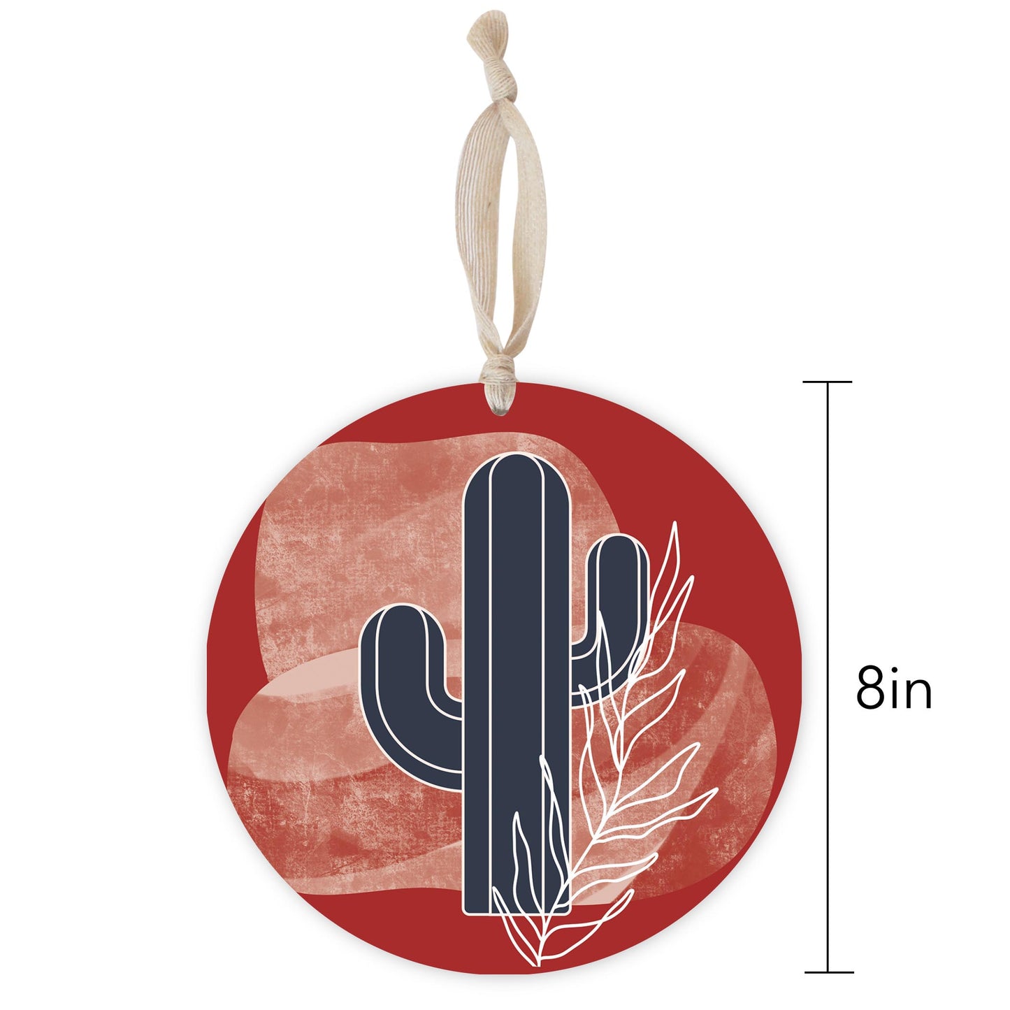 Modern Minimalist Texas Colors Cactus | Wood Ornament | Eaches | Min 1