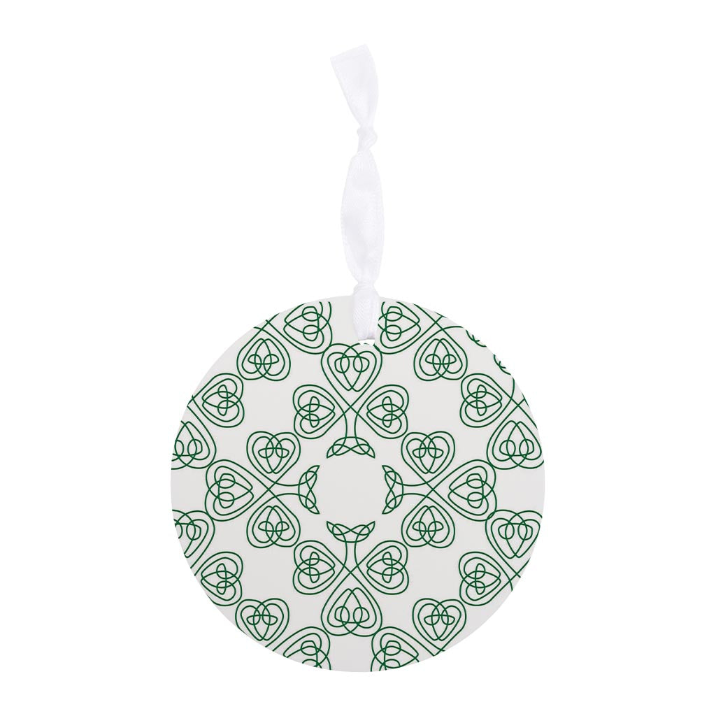 White Green Shamrock Pattern| Wood Ornament | Eaches | Min 6