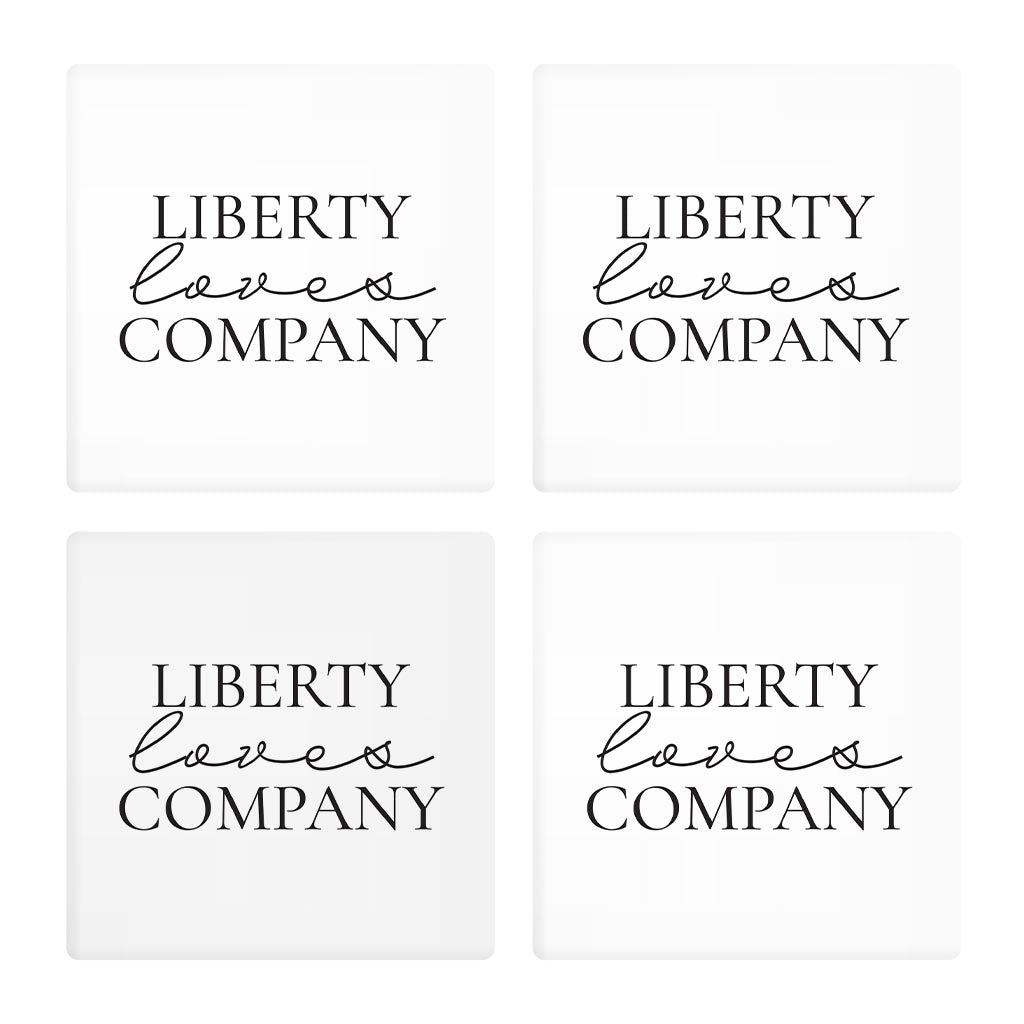 Minimalistic B&W Pennsylvania Liberty Quip | Absorbent Coasters | Set of 4 | Min 2