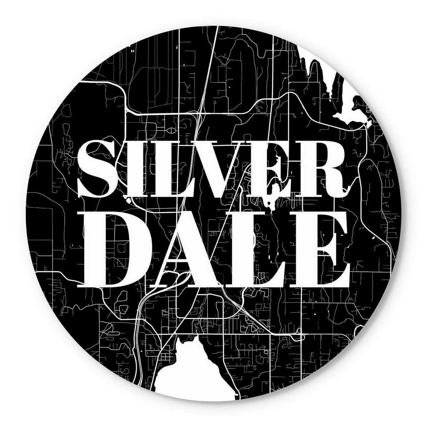 Minimalistic B&W Washington Silverdale Map | Wood Sign | Eaches | Min 1