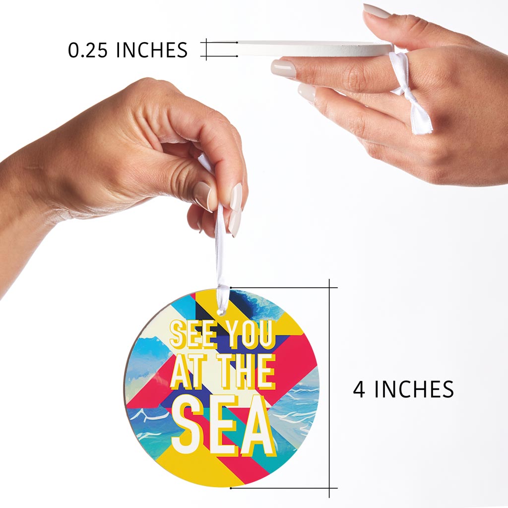 See You At The Sea | Wood Ornament | Eaches | Min 6