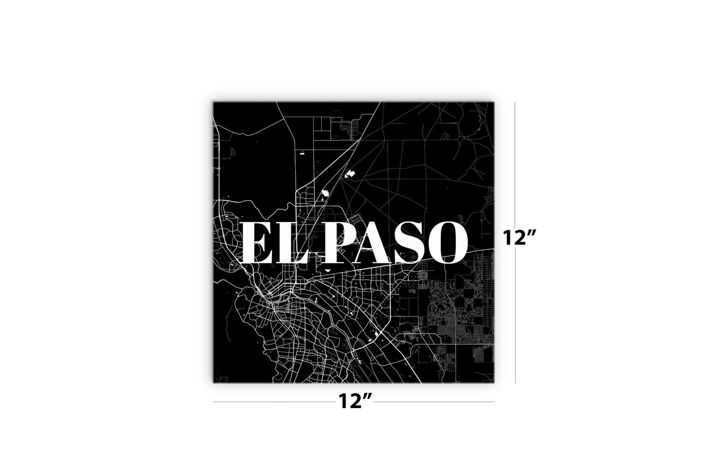 Minimalistic B&W Texas El Paso Map | Wood Sign | Eaches | Min 2