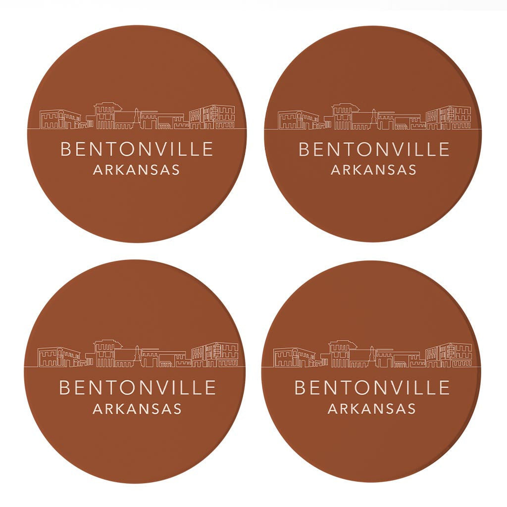 Modern Minimalist Arkansas Bentonville Skyline State | Absorbent Coasters | Set of 4 | Min 2