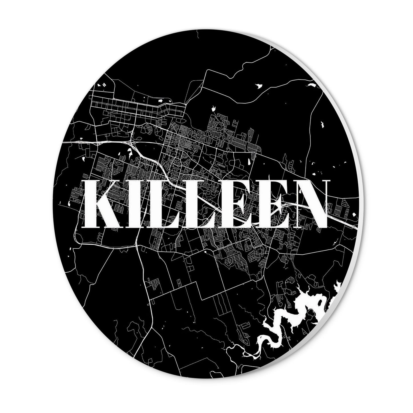 Minimalistic B&W Texas Killeen Map | Wood Sign | Eaches | Min 1