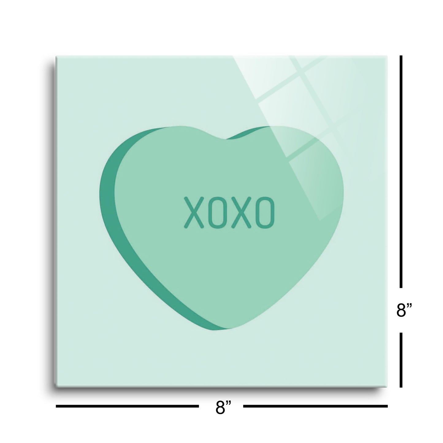 Message Hearts Xo | Hi-Def Glass Art | Eaches | Min 2