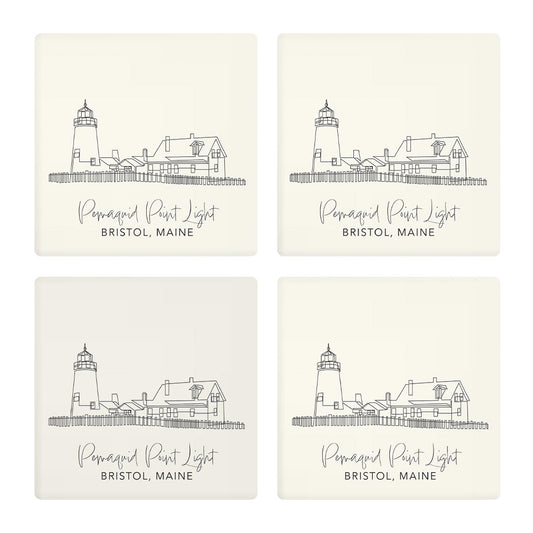 Pemaquid Point Light | Absorbent Coasters | Set of 4 | Min 2