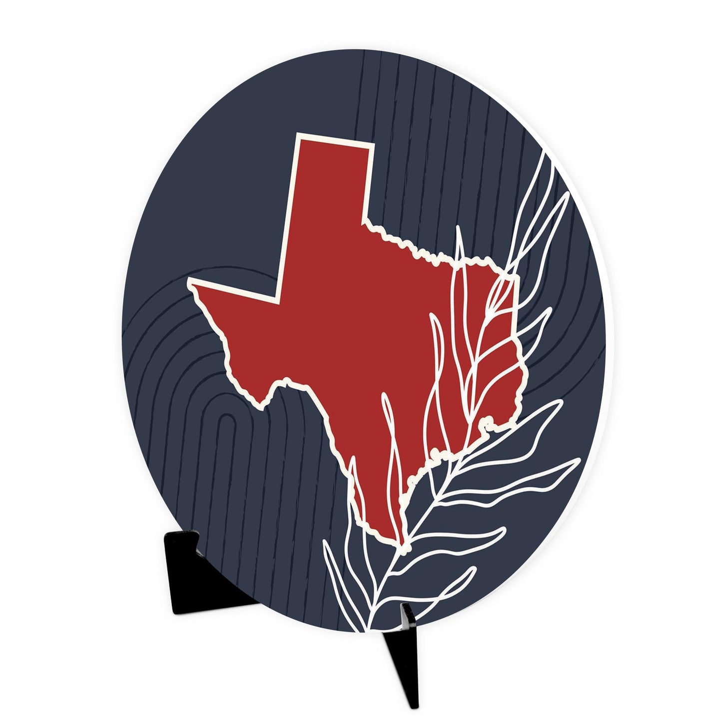 Modern Minimalist Texas Colors Shape Leaf | Wood Sign | Eaches | Min 1