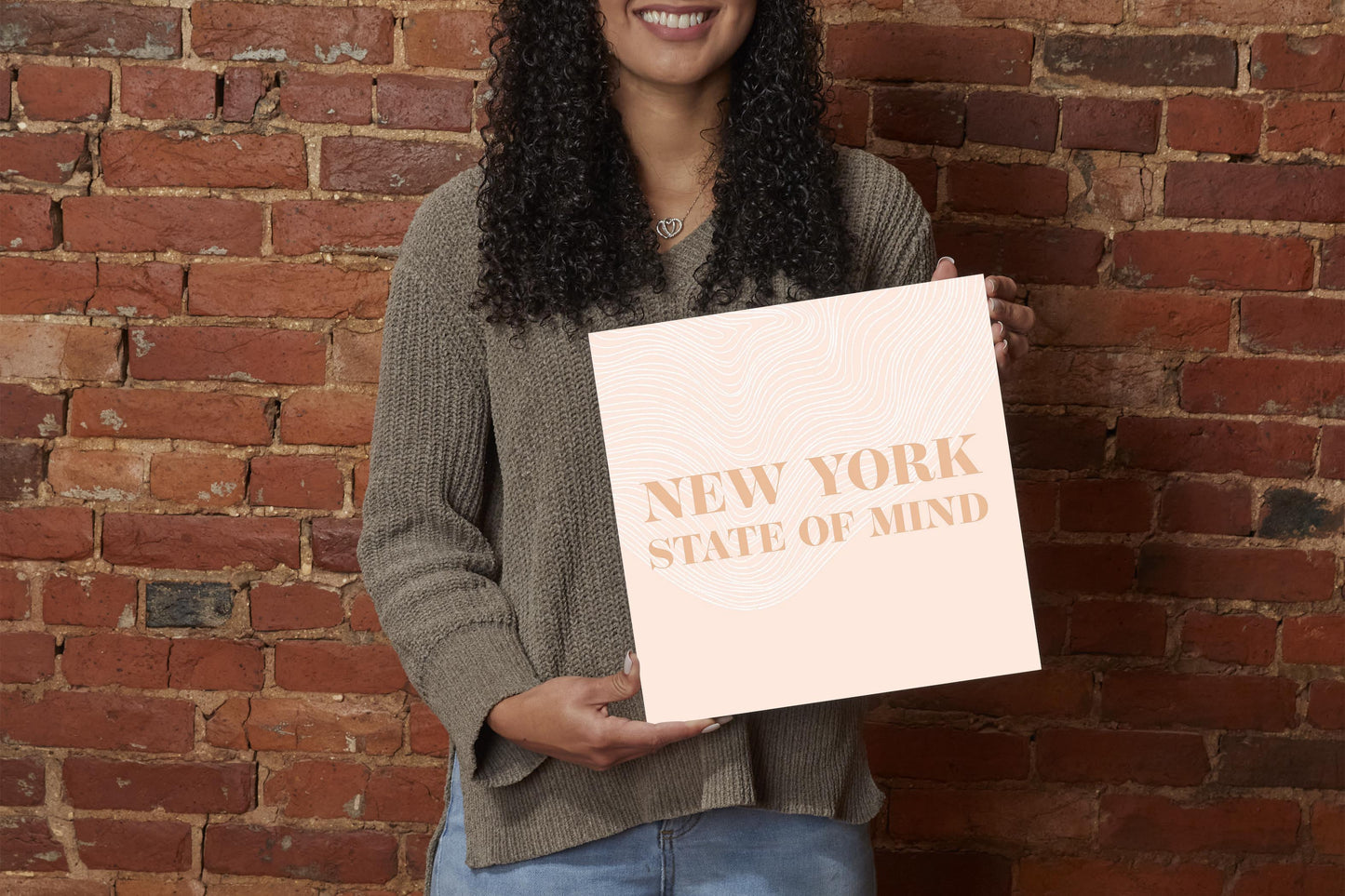 Modern Minimalist New York State Of Mind | Wood Sign | Eaches | Min 2